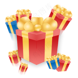 各式各样的礼物盒装饰,免抠元素