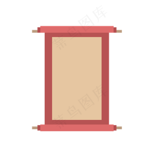 红色中国风卷轴图案