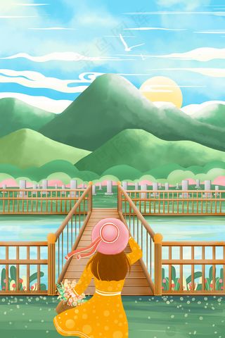 清明清晨去墓园祭祀的少女