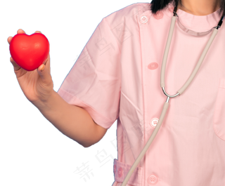护士单手拿爱心