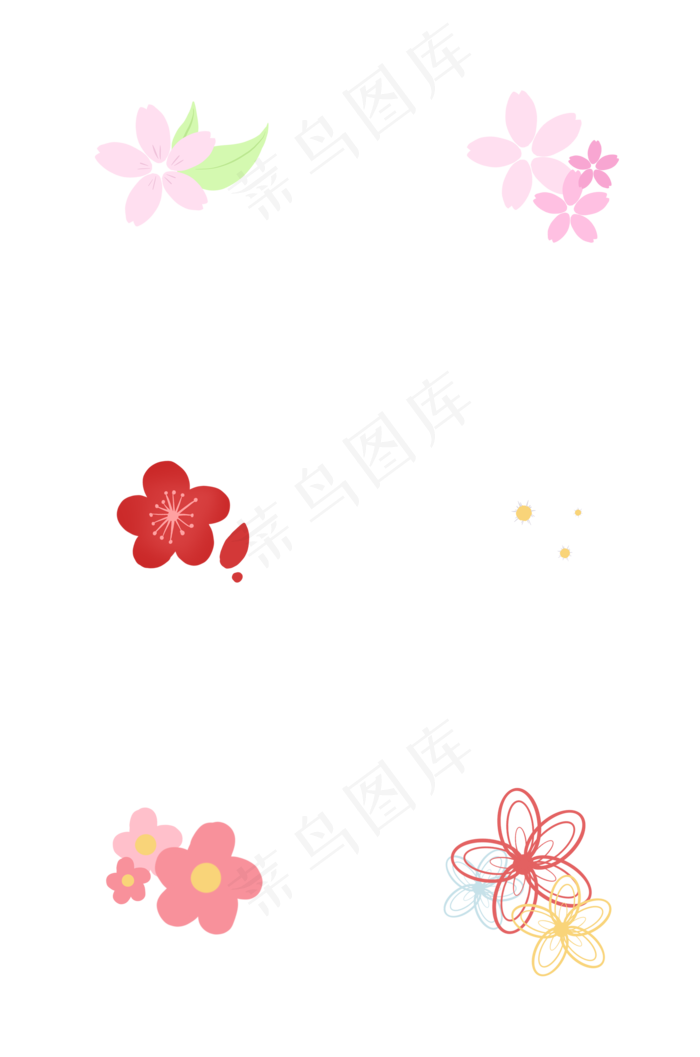 卡通手绘小花下载(2000X3020(DPI:300))psd模版下载