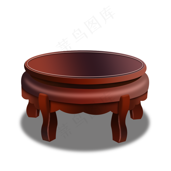 红色木材底座