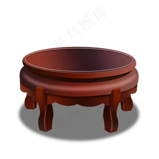 红色木材底座