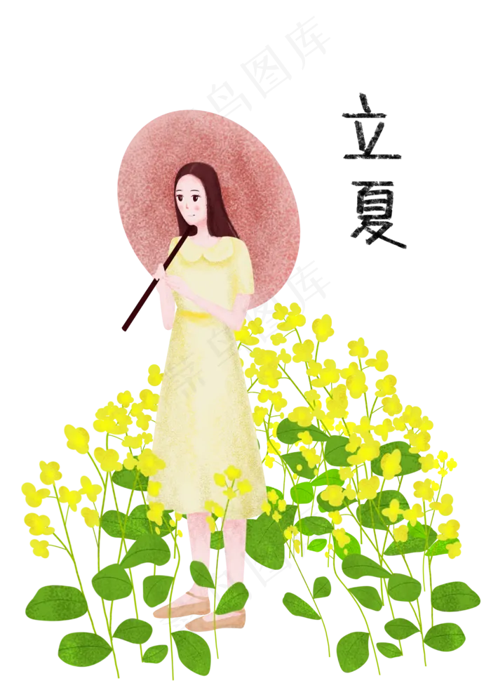 夏季赏花女孩(2480X3508(DPI:300))psd模版下载
