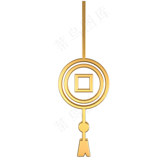 新年中国风金属立体挂饰,免抠元素