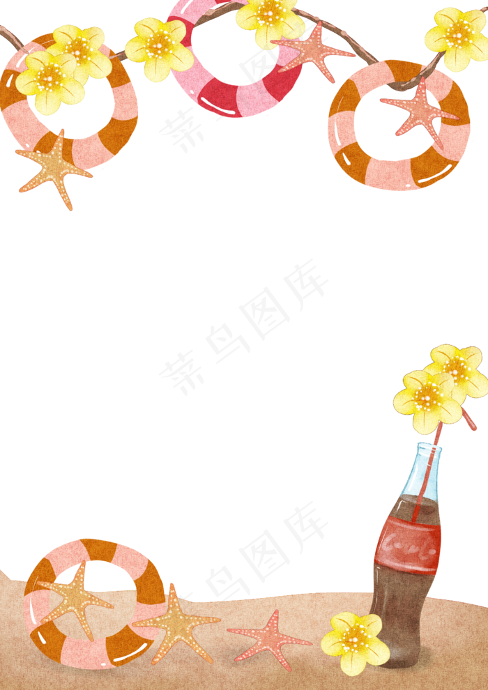沙滩泳圈边框(2480X3508(DPI:299))psd模版下载