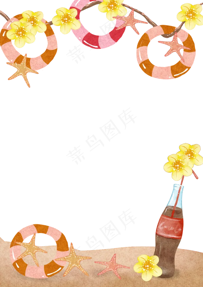 沙滩泳圈边框(2480X3508(DPI:299))psd模版下载