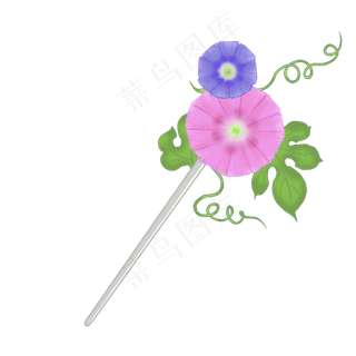 牵牛花发饰配件PNG,免抠元素