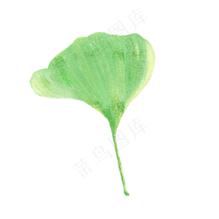 春天绿色水彩树叶