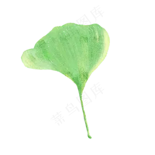 春天绿色水彩树叶