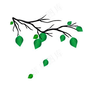 矢量卡通树枝发芽