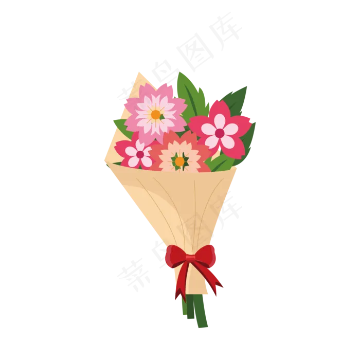 矢量手绘卡通花束(2000*2000px 300 dpi )ai矢量模版下载