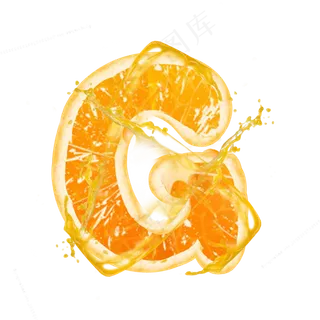 橙子橙汁橙色PSD字母G