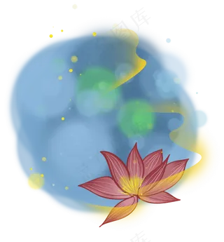 梦幻水墨莲花文字框