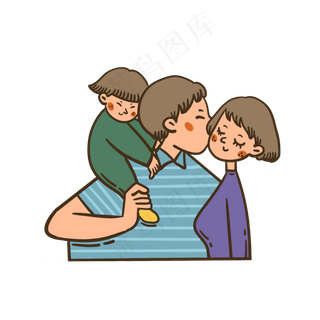 矢量免抠卡通可爱父亲节爸爸妈妈