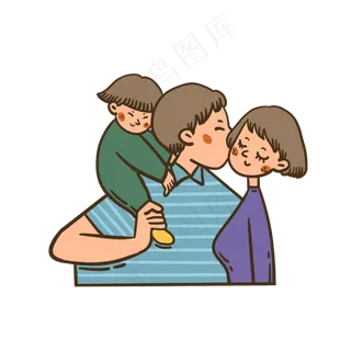 矢量免抠卡通可爱父亲节爸爸妈妈