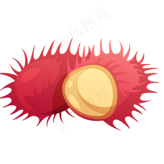 两个红色水果零食