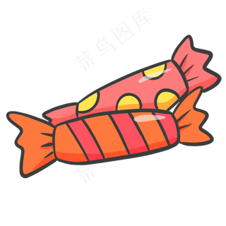 儿童节糖果橙色卡通