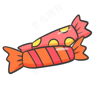 儿童节糖果橙色卡通