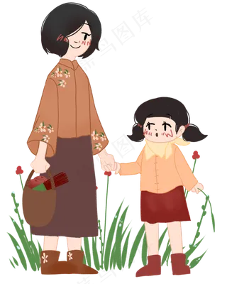 清明节祭祀的小女孩