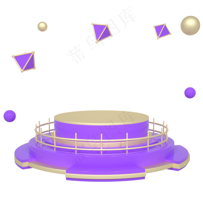 C4D紫金色618促销电商舞台展台(2000*2000px 300 dpi )