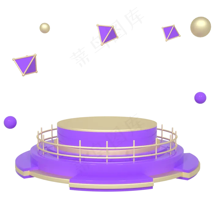 C4D紫金色618促销电商舞台展台(2000*2000px 300 dpi )