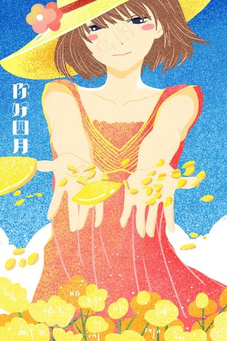 四月你好你好春天春暖花开春季少女