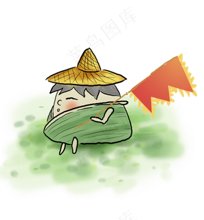 端午节水墨人物粽子