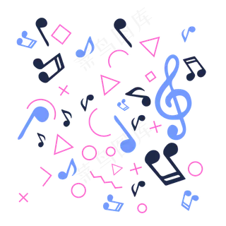 矢量音符孟菲斯小清新素材,免抠元素