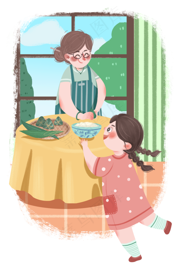 端午卡通人物装饰图