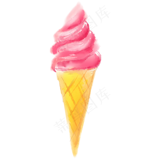 夏天红色草莓冰淇淋