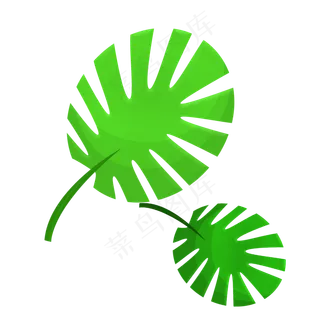 芭蕉树绿色叶子插画