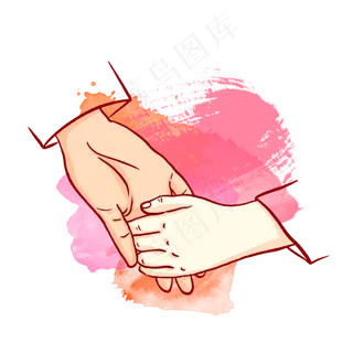 母亲节母亲和孩子手牵手PNG免