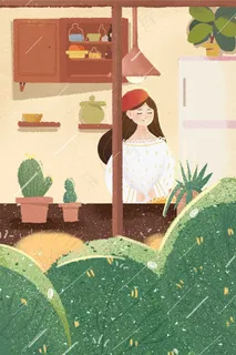 春天谷雨二十四节气下雨雨水春雨贵如油