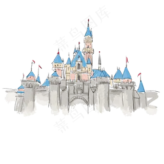 香港迪士尼水彩建筑