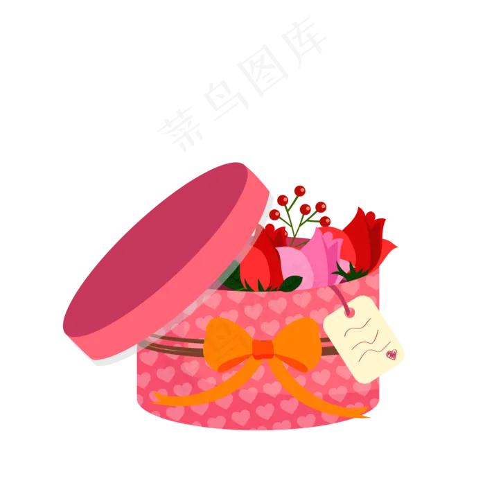 矢量手绘红色礼盒(2000*2000px 300 dpi )ai矢量模版下载