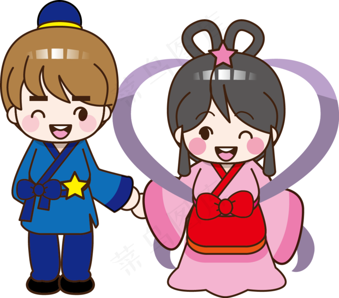 创意七夕节日装饰元素,免抠元素