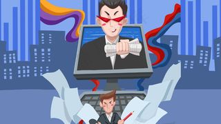 蓝色系扁平风互联网商务风格商务人才配图