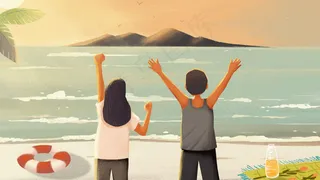 追求生活放飞梦想励志手绘风格