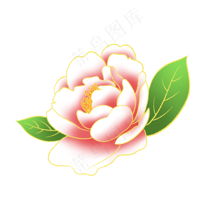 新中式国潮风山茶花