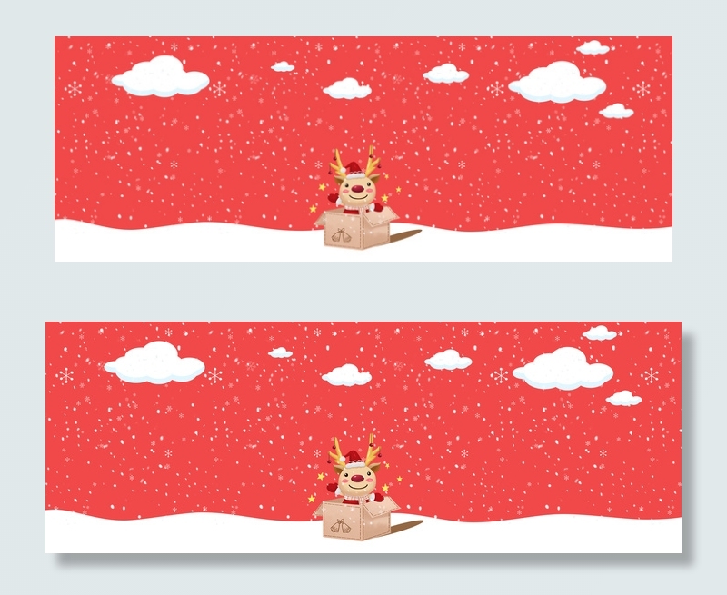 圣诞节雪花红色banner(1920*700px 	       )psd模版下载