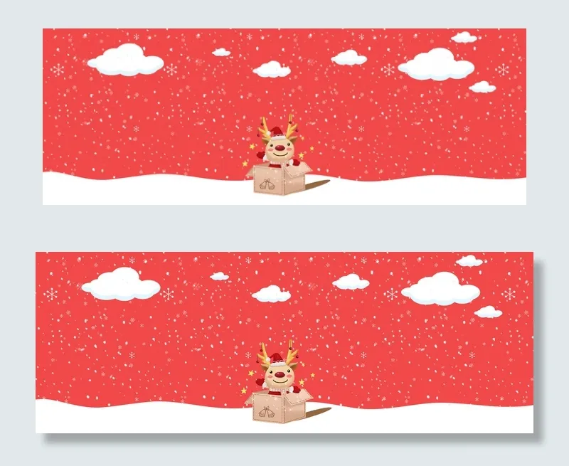 圣诞节雪花红色banner(1920*700px 	       )psd模版下载
