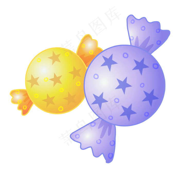 卡通两个糖果插图