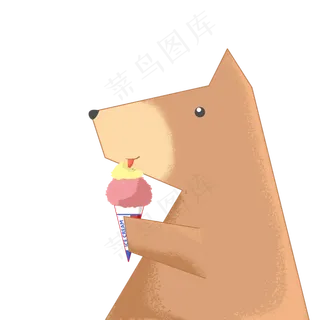 夏天大暑小狗吃雪糕免扣素材