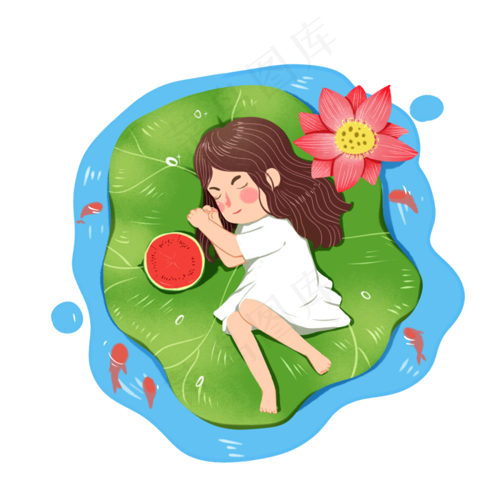 夏至大暑小暑夏天二十四节气,免抠元素