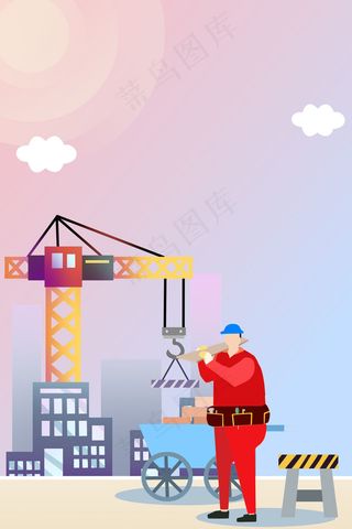 安全生产卡通工作宣传挂画