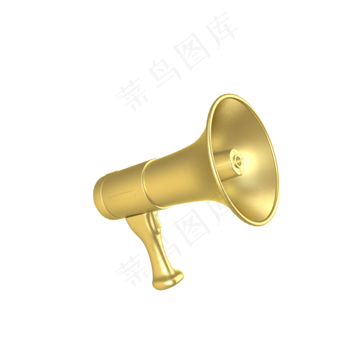 C4D立体黄金喇叭,免抠元素