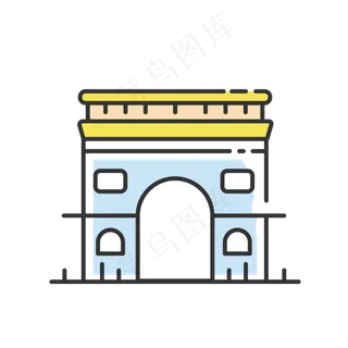 世界旅游MBE风格凯旋门景点图案