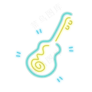 创意彩色光效霓虹灯双11电商音乐�,免抠元素