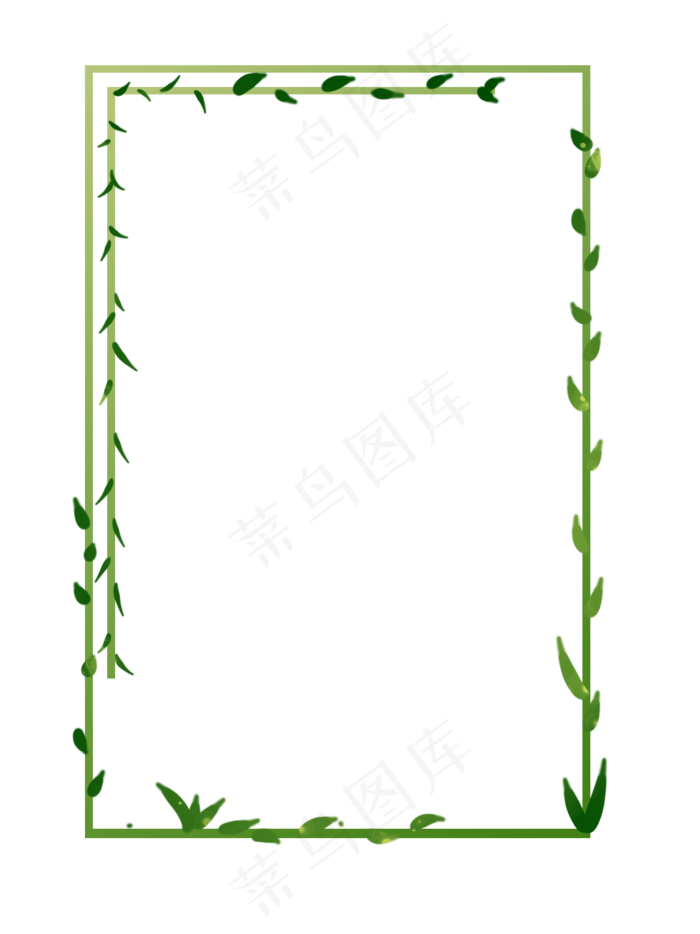 绿色藤曼绿色春天手绘边框